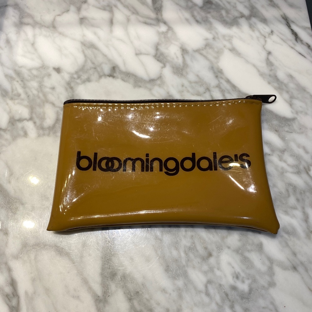 Vintage Bloomingdale's little brown cosmetic bag